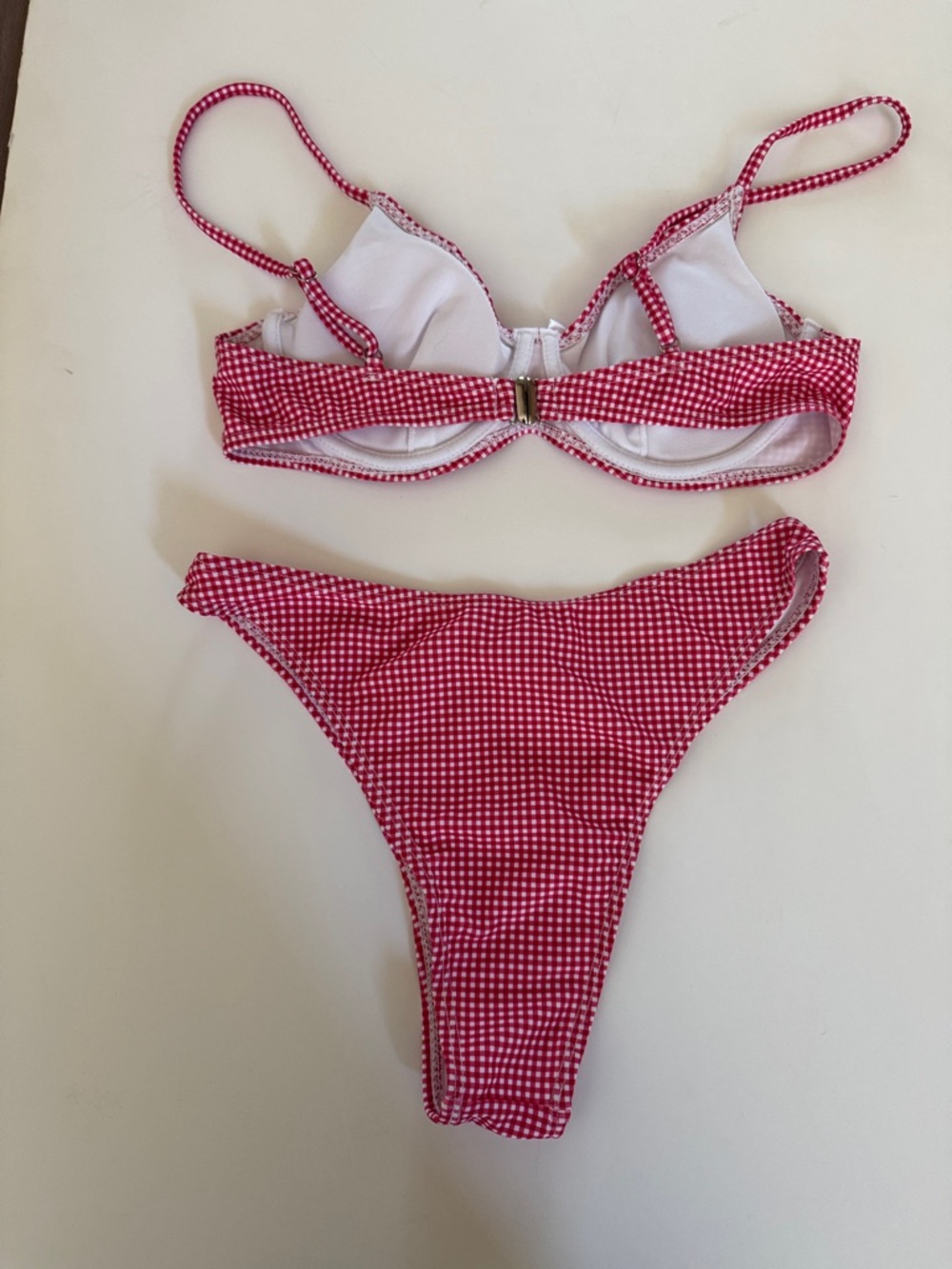 SHEIN Pink Gingham Two-Piece Bikini Set - Picture 2 of 3